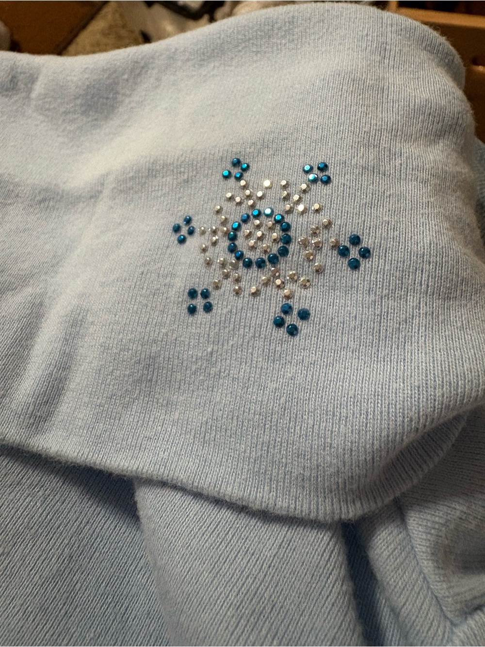 Light Blue Snowflake Turtleneck